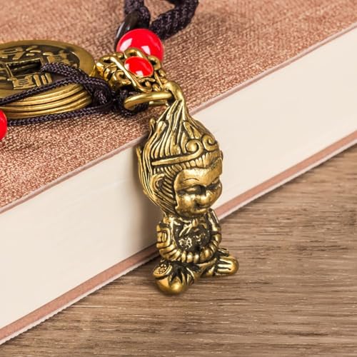 Traditional Feng Shui Good Chinese Lucky Charm Brass Keychain - style: Sun Wukong-the Monkey King
