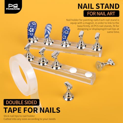 FANDAMEI Nail Art Tools, Nail Stuff, Nail Supplies, Nail Stand, Nail Brush - color: White