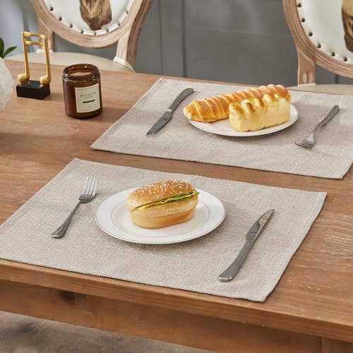 BALCONY & FALCON Rectangle Table Cloth Waterproof Beige Placemats 4pcs - color: Beige, size: 17.7" x 13.8" (Rectangular)-4pcs