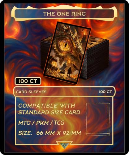 MTG Card Sleeves 100 Pcs, Textured Back Art Deck Protector TCG Sleeves - color: Dragon&ring-100pcs
