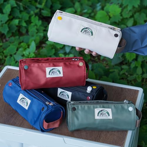 Lanxivi Large Capacity Pencil Case Roll Up Design Multifunctional Pencil Holder Pouch Stationery Pen Bag for Teen Girls and Boys Camping style - Orange Red - color: Orange Red