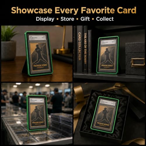 PSA Slab Case, Magnetic 9-Point Lock Display Protector,Green - color: Green
