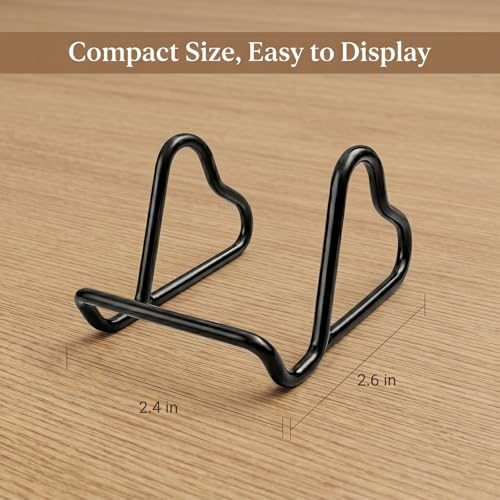 2 Pcs Cute Black Metal Heart Business Card Holder for Desk - color: black