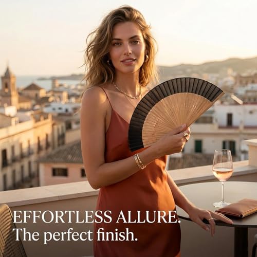 Hand Fan for Women Foldable - Folding Chinese Japanese Vintage Bamboo Silk Fan - Ideal for Hot Flashes, Church, EDM, Festivals, Dancing and Gifts (Bamboo-S) - color: Bamboo-s