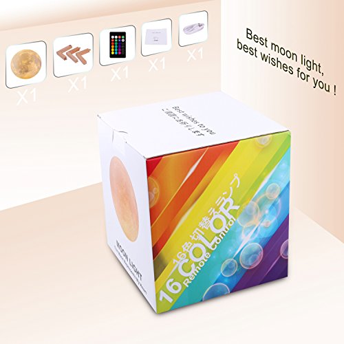 Moon Lamp, 16 Colors LED Night Light with Remote/Touch, Timer/Dimming 4.8in - size: 4.8 inch