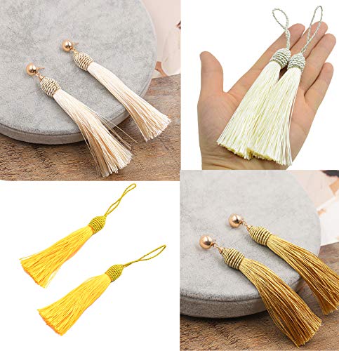 20pcs 6 Inch Silky Tassels with Chinese Knot for DIY Crafts(M-Yellow) - color: Mixed Yellow