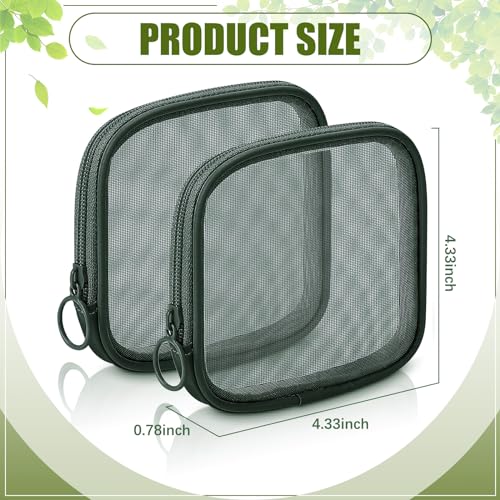 Weewooday 4Pcs Mesh Makeup Bag, Olive Green, Small, Classic - color: Olive Green, size: Small, style: Classic