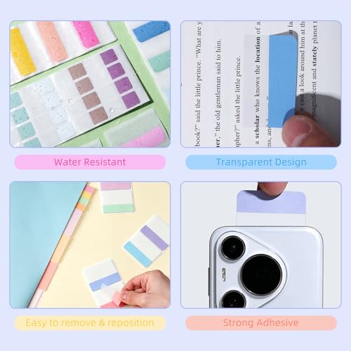 Sticky Index Tabs & Sticky Notes Combo Set, Assorted Sizes & Colors, Self-Adhesive Page Markers for Office, School & Home Organization (Pastel) - color: Pastel