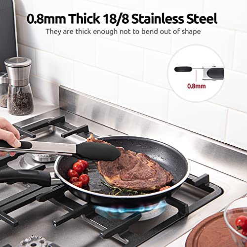 U-Taste Kitchen Tong for Cooking, 600ºF Heat-Resistant Silicone, 12in/Black - color: Black, size: 12 inch