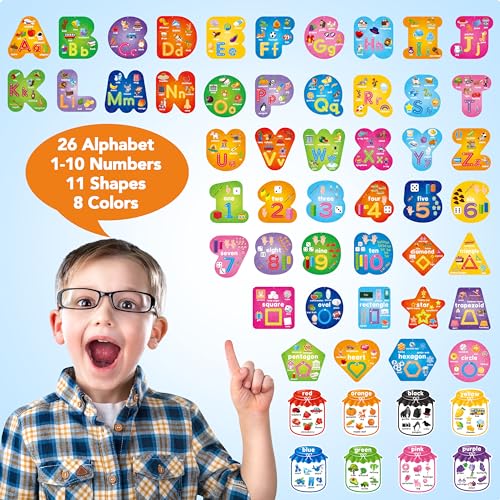 D-FantiX 55 Pcs Double Sided Dry Erase Alphabet Flash Cards for Toddlers