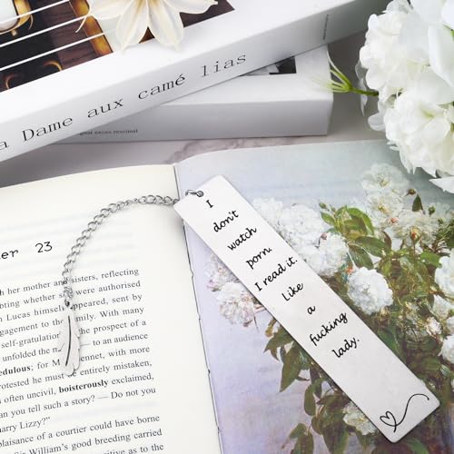2Pcs Funny Smutty Bookmark Gifts for Men Book Lover Metal Book Mark Stainless Steel Bookmark Inspirational Women Reading Accessories Unique Friend Coworker Teacher Gifts Male Christmas Birthday Gift - style: Aa-funny