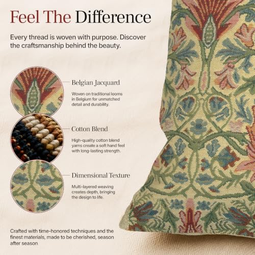 William Morris Snakeshead Tapestry Throw Pillow Cover 16 x 16 in - color: Snakeshead