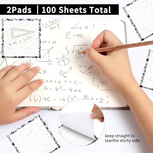 Sticky Notes 3x3 Inches, 2 Pads, Easy Post Cute Self-Stick Notes, Colorful Self Stick Notes Pads for Home Office Notebooks Accessories, Strong Adhesive Note Pad Blue Cute Bats - color: Blue Cute Bats