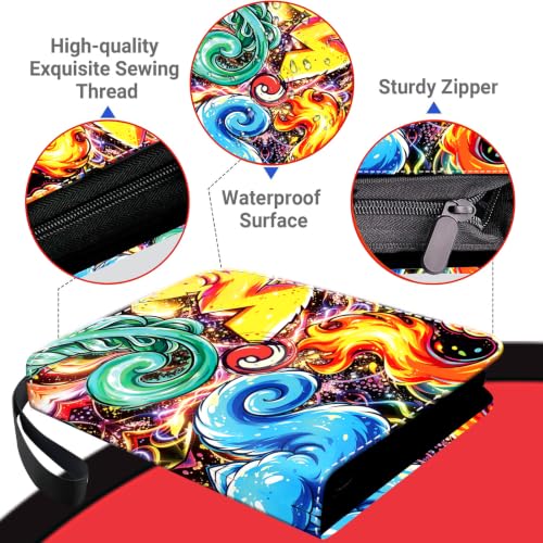 Trading Card Binder for TCG Cards, 9-Pocket Portable Card Collector Ablum Holder Book Fits 900 Cards with 50 Removable Sleeve, Waterproof Card Binder Display Storage Carrying Cases for TCG -4 tail - color: 4 tails-900 cards