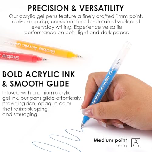 Grabie Acrylic Gel Pens Coloring Kit with Book, Pack of 60 Multicolors - color: Multicolor