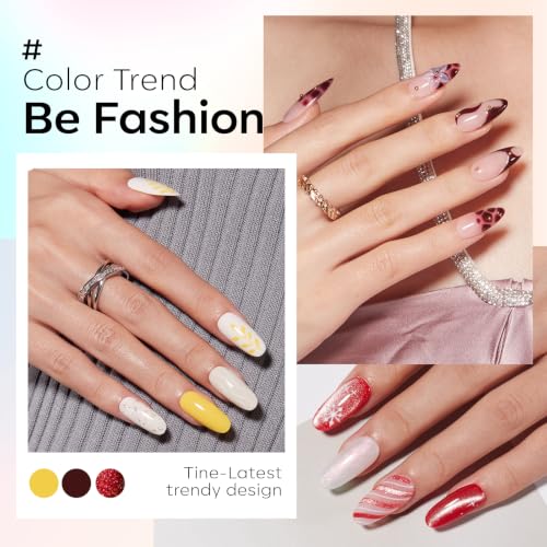 modelones Gel Nail Polish Set 110pcs 100Colors Red Jelly Glitter All Season - color: A0 100colors All season
