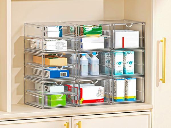 caktraie Acrylic 6-Drawer Office & Makeup Storage Organizer,Desk - size: 6 Drawers