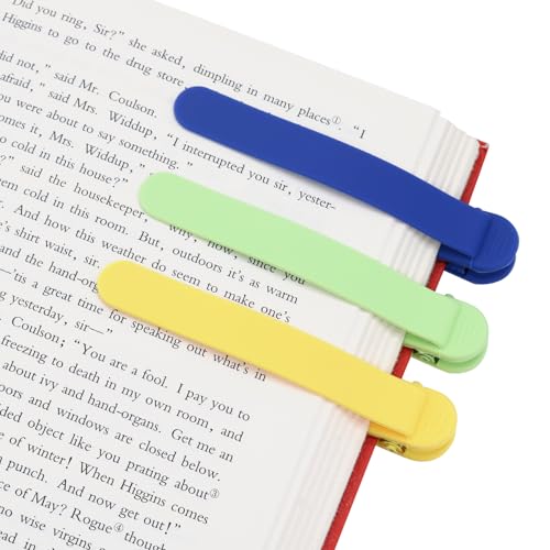 SMUK 3pcs Silicone Bookmarks for Women, Unique Automatic Book Markers for Book Lovers Reading Women Men Teens Teachers, Book Mark Book Page Keeper Reading Gifts for Reading Lovers - color: 1 Blue+ 1 Green+ 1 Yellow