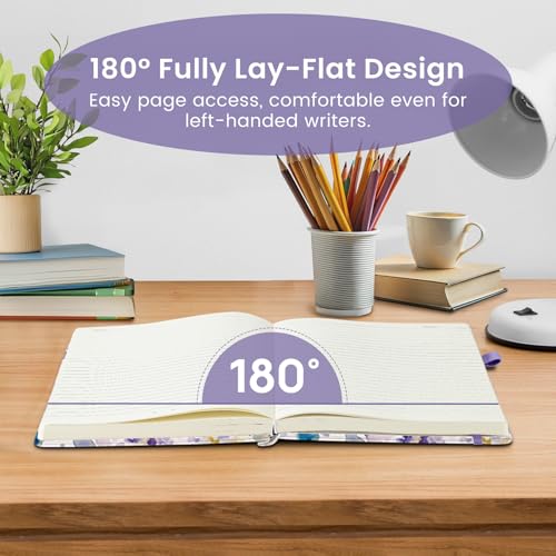 Taja Aesthetic Lined Journal for Women, Pretty Notebooks for Work & Study - color: B-Purple Blocks