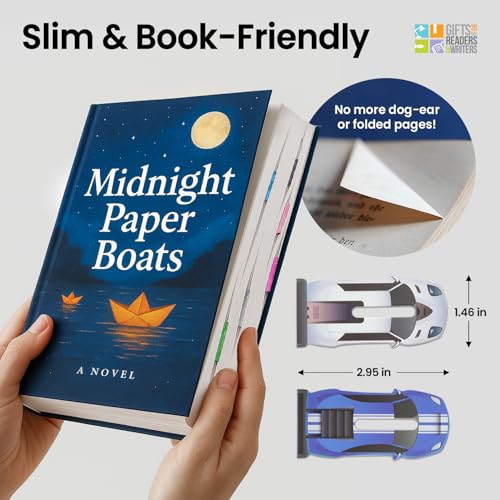 Thinking Gifts Magnetic Linemarker Bookmark for Easy Tracking - Car - color: Fast Cars