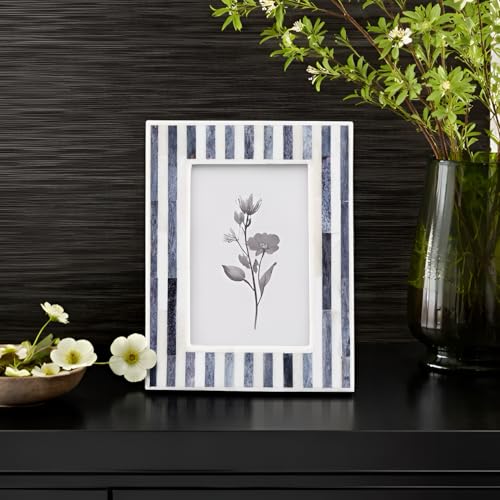 Handicrafts Home Handmade Bone Inlay Grey & White Picture Frame Neutral,5x7 - color: KAYALA-SAJE, size: 4X6