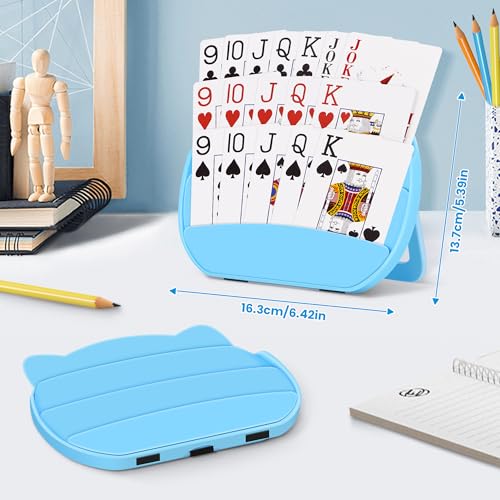 Card Holders for Playing Cards, 2 Pack Playing Card Holder (Blue) - color: blue
