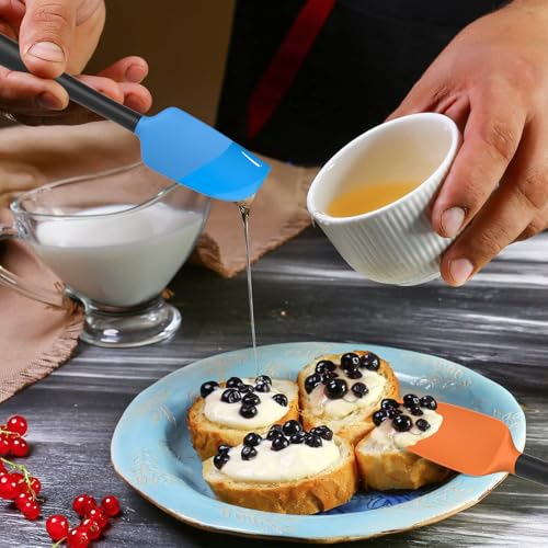 Coukre Silicone Spatula Set of 5,High Temperature Resistant, Food Grade Silicone, Dishwasher Safe, for Baking, Cooking (Colorful B Black) - color: Colorful B Black