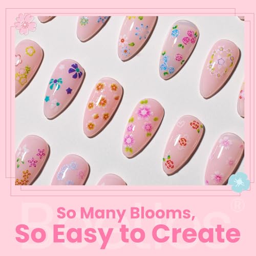 Beetles Nail Art Stickers 30 Sheets 3D Flower Nail Stickers Color Heart - color: G-Multicolor-30