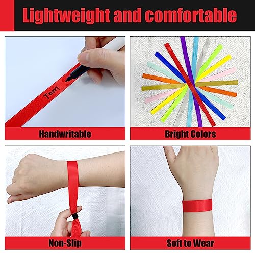 100 Pcs Cloth Wristbands, Disposable Wristbands for Events(Red) - color: RED