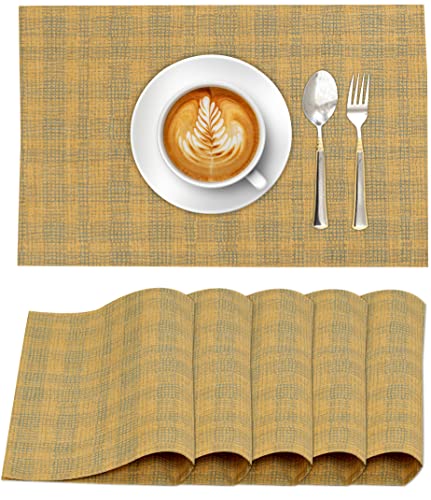 Ruvanti Placemats Set of 6, 100% Cotton Place Mats of 13"x19" – Wet Net - color: Wet Net