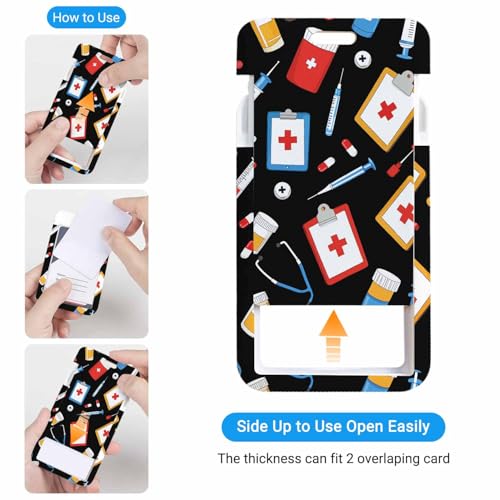 ID Holders for Badges Nurse Elements Badge Holder with Lanyard Clip for Women Nurse Teacher Student - color: Nurse Elements