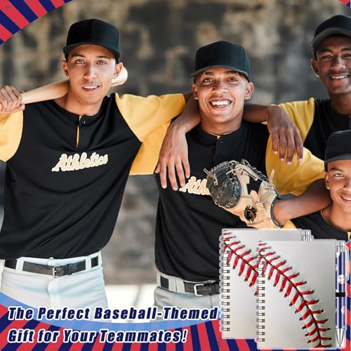 Resurhang Baseball Party Favors Gifts Bulk Baseball Spiral Notebook Pens - style: Baseball