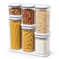 Pop Airtight Food Storage Containers with Lids, 6-Pc Set with Rack