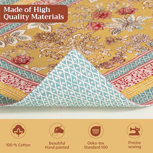 Maison d' Hermine Placemats Set of 4 Reusable 100% Cotton (13"x19") - color: 001 - Marquise, size: 13" X 19" (Pack of 4)
