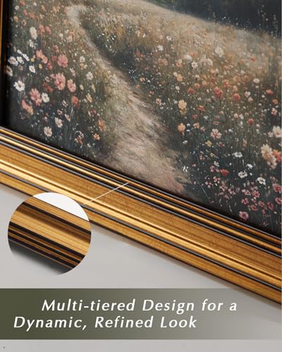 HUARCEY Gold Framed Canvas Wall Art, Celestial Stars Night Decor 12x16 Inch - color: Celestial Stars Art, size: 16"L x 12"W