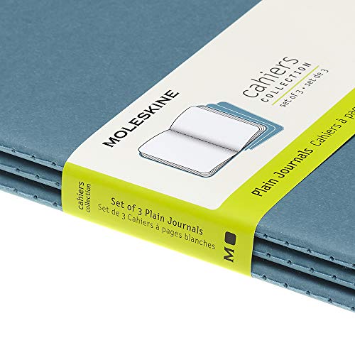 Moleskine Cahier Journal, Soft Cover, Large (5" x 8.25") Ruled/Lined, Black, 80 Pages (Set of 3)