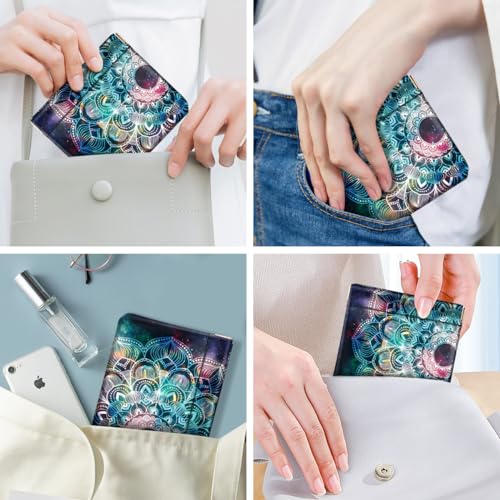 Mandala Squeeze Coin Purse Pouch Small Makeup Bag for Purse - color: Mandala, size: Small (4.4"x3.85")