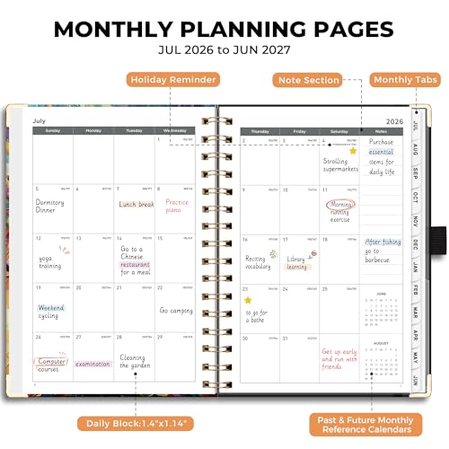 AHGXG Academic Planner 2026-2027, July 2026 - June 2027, 5.7" x 8.3" - size: 5.7" x 8.3"