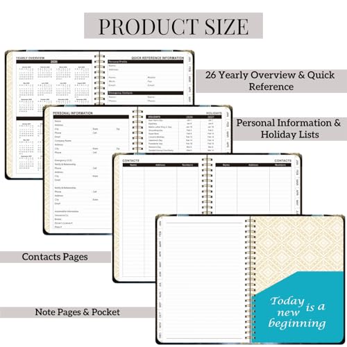 Planner 2026,Jan 2026-Dec 2026 Monthly & Weekly Calendar Planner,A5 Size - color: Black