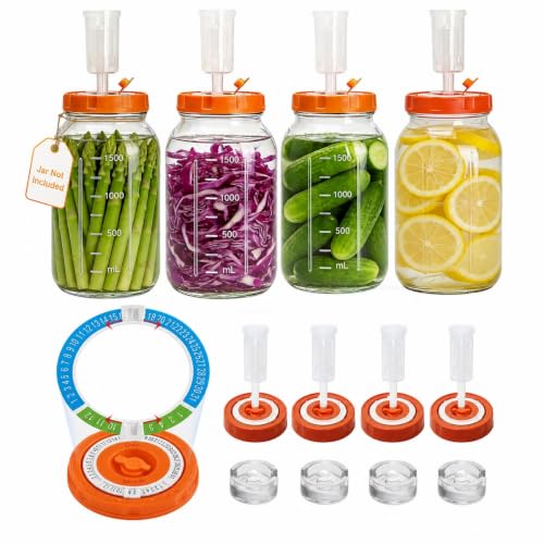 4 Pack Fermentation Kit for 3.3" Wide Mouth Mason Jar (No Jars) - size: 3.3 IN*4 Pack (No Jar)