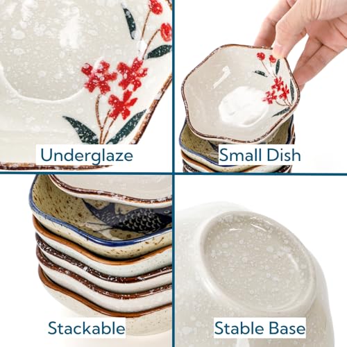 12 Pieces Japanese Sauce Dishes, 4 Oz Ceramic Side Dish Set