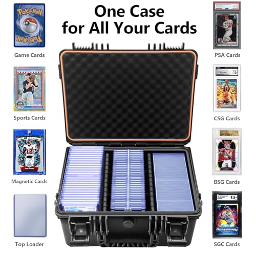 Graded Card Case, Baseball Card Storage Box for Trading Cards with Dividers - color: XL Capacity