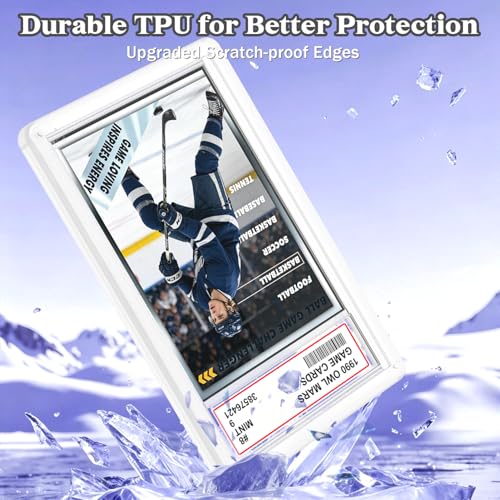 for 1 Pack PSA Slab Guard,Durable PSA Slab Protector Case,Hard TPU Stackable,Shock Absorbing Edge Protection,Soft Touch,Multiple Colors Guards with Precision Fit for Graded Cards Case,Clear - color: Clear, size: 1 Pack