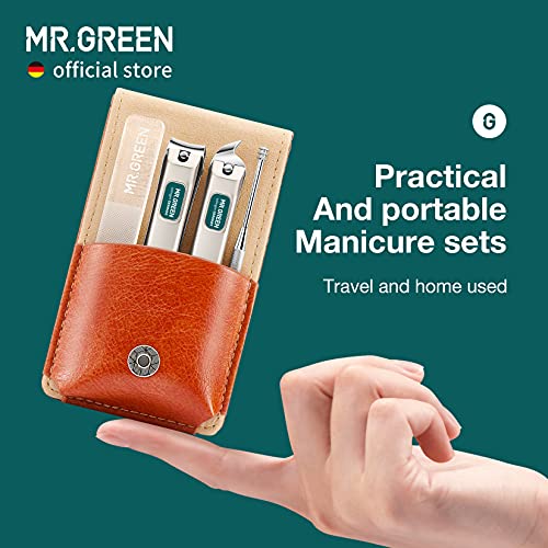 MR.GREEN Portable Manicure Sets Pedicure kits Stainless Steel Nail Clippers Tool Travel Grooming Case Nail Scissors Gift Box (Mr-6104) - color: Mr-6104