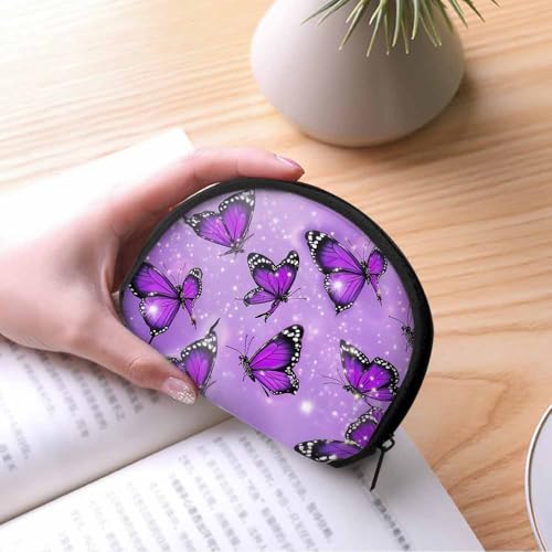 IBILIU Small Coin Purse Crytal Butterfly Purple Mini Wallet Coin Pouch Change Purse For Women Men - color: Coinp-002