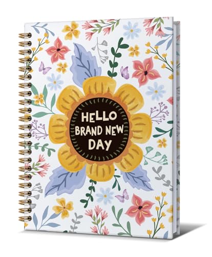 Notebooks Journal For Women-Floral Cute Notebook For Men Friends Gifts On Birthday Christmas Mother's Day,Heart Inspirational Notebook College Ruled Lined Gold Spiral Bound Hardcover,5.8"x8.3" - color: New day