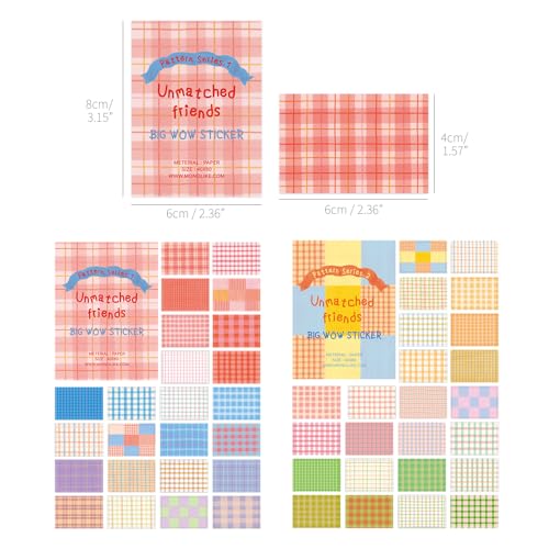 Monolike Big Wow Sticker Unmatched Friends Pattern Series.1 + Series.2 Set - Big Size Cute Stickers, Square Stickers - color: Unmatched Friends Pattern Series.1 + Series.2