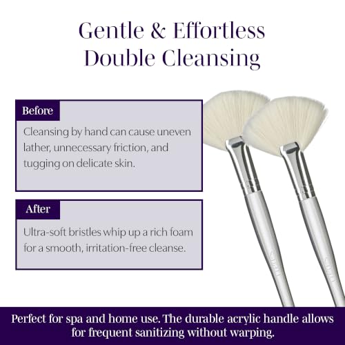 Saian Facial Cleansing Brush, Fan Style Skincare Brushes - Set of 2