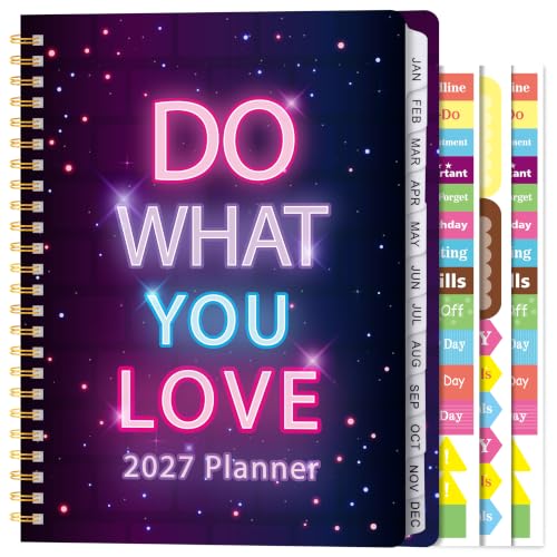 Xqumoi 2027 A5 Planner Neon Sign Light Up Weekly and Monthly Planner Gift - color: Neon Light 2027, size: A5