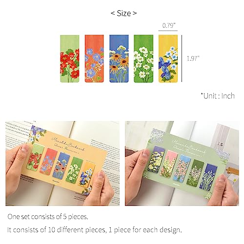 Magnetic Bookmarks Set - A (Olivia's Flowers ver.3 + ver.4) - color: Olivia's Flowers Ver.3 + Ver.4